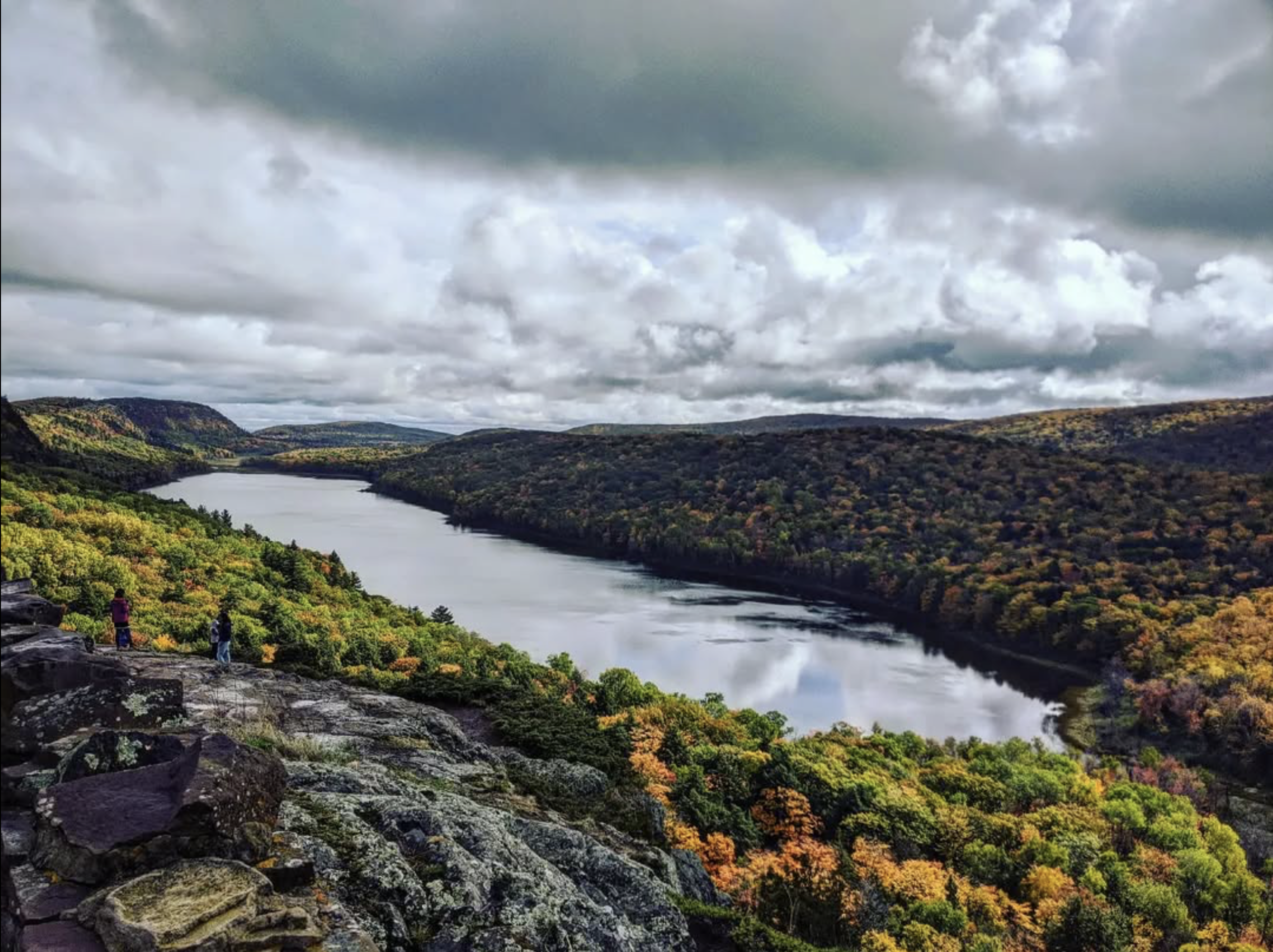 Overlooking the Lake of the Clouds at The Porcupine Mountains in Ontonagon, Michigan